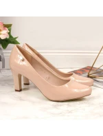 Sergio Leone W SK39J nude lakované lodičky na jehlovém podpatku