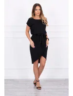 Šaty s obálkou dole černé Šaty s obálkou dole černé