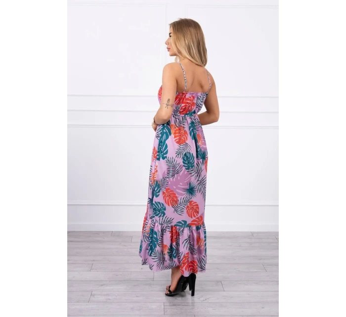 Šaty s motivem listů fialové