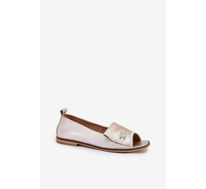 Kožené Elegantní Baletky S   Zlatý model 21692931 - Zazoo