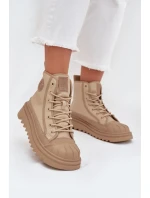 Vysoké Dámské Tenisky Zateplené Big Star OO274A356 Béžové Vysoké Dámské Tenisky Zateplené Big Star OO274A356 Béžové