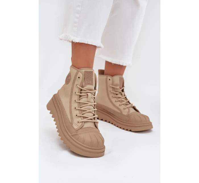 Vysoké Dámské Tenisky Zateplené Big Star OO274A356 Béžové Vysoké Dámské Tenisky Zateplené Big Star OO274A356 Béžové