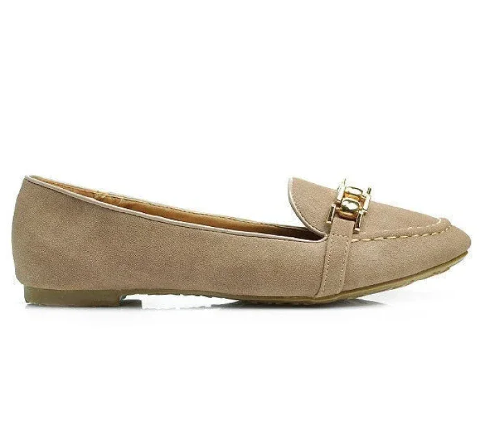 Skvělé hnědé baleríny se zlatým řetízkem