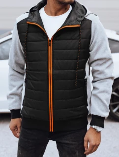 Pánská přechodná prošívaná bunda s kapucí světle šedá FashionStreet TX4921