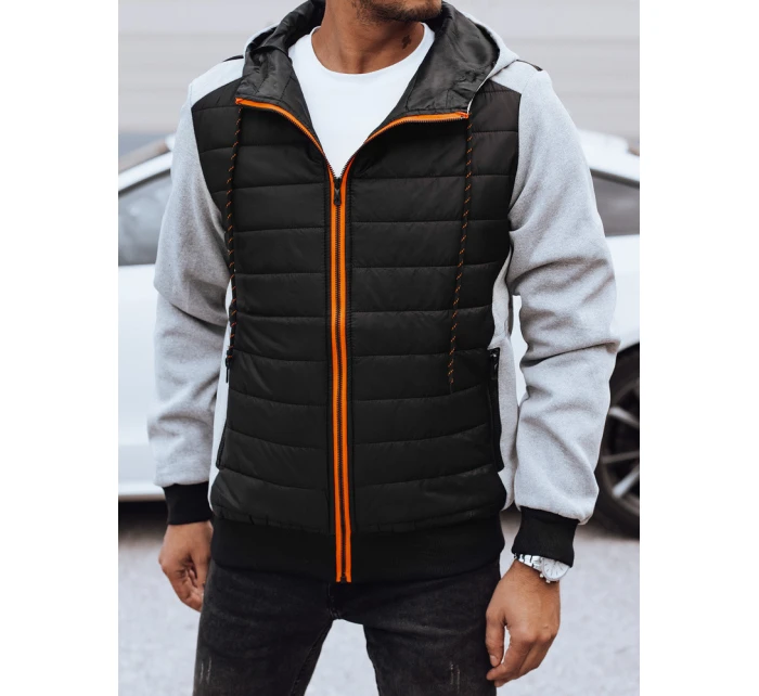 Pánská přechodná prošívaná bunda s kapucí světle šedá FashionStreet TX4921 Pánská přechodná prošívaná bunda s kapucí světle šedá FashionStreet TX4921