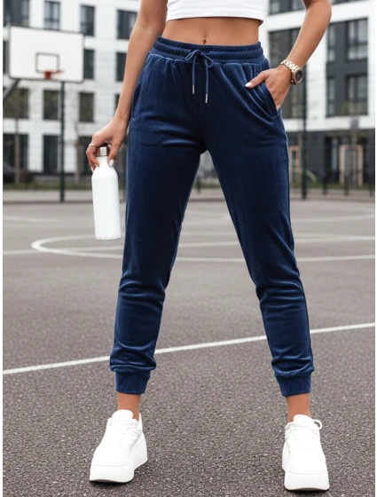 Dámské velurové modré tepláky FashionStreet UY2836