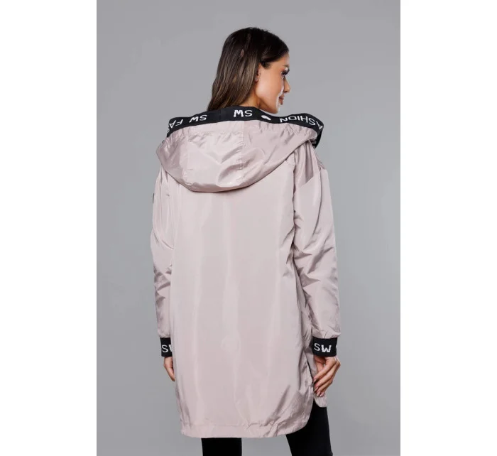 Tenká dámská bunda v barvě s ozdobnou lemovkou model 18019118 - S'WEST Tenká dámská bunda v barvě s ozdobnou lemovkou model 18019118 - S'WEST