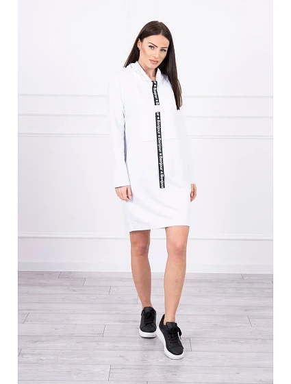 Šaty s kravatou bílé