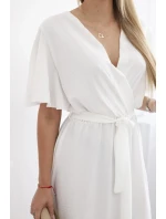 Šaty s vrstveným výstřihem ecru Šaty s vrstveným výstřihem ecru