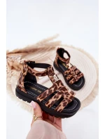 Dívčí Sandály Gladiátoři Se Zlatým Detalem Panterka Vesira Dívčí Sandály Gladiátoři Se Zlatým Detalem Panterka Vesira