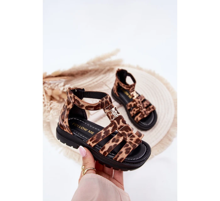 Dívčí Sandály Gladiátoři Se Zlatým Detalem Panterka Vesira Dívčí Sandály Gladiátoři Se Zlatým Detalem Panterka Vesira