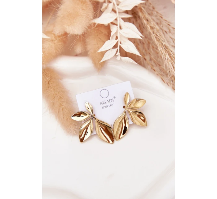 Velké dámské náušnice listy zlaté Velké dámské náušnice listy zlaté