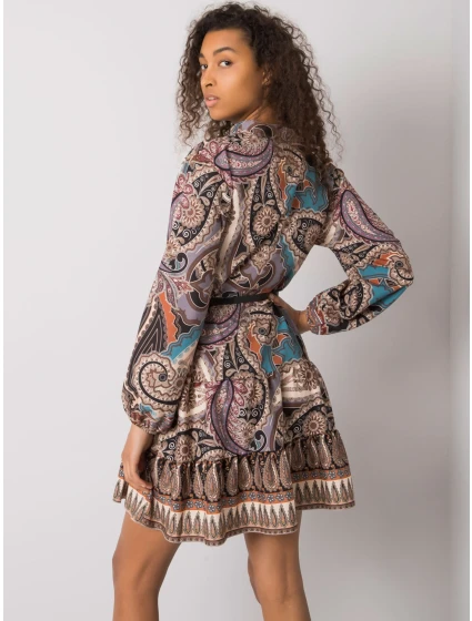 Šaty DHJ SK model 17356248 černá a béžová - FPrice Šaty DHJ SK model 17356248 černá a béžová - FPrice