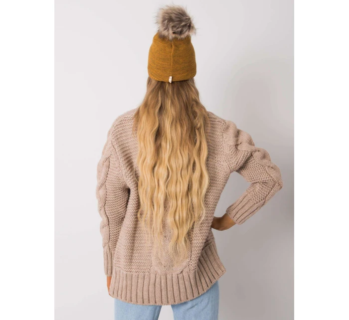 Dámská čepice 69 tmavě žlutá