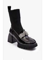 Dámské kotníkové boty na vysokém podpatku D&A Black Dámské kotníkové boty na vysokém podpatku D&A Black
