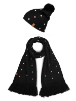 Dámský set šály a čepice Vuch Nurit Set M-Black Dámský set šály a čepice Vuch Nurit Set M-Black
