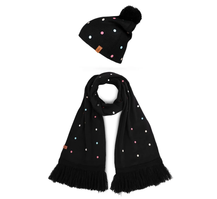 Dámský set šály a čepice Vuch Nurit Set M-Black Dámský set šály a čepice Vuch Nurit Set M-Black