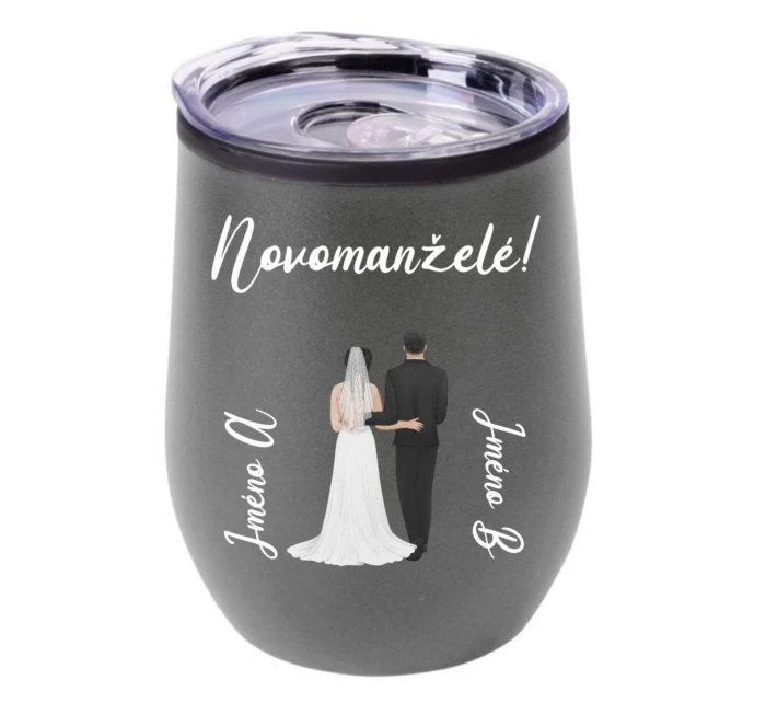 Personalizovaný termohrnek "bowl" s novomanželským párem 