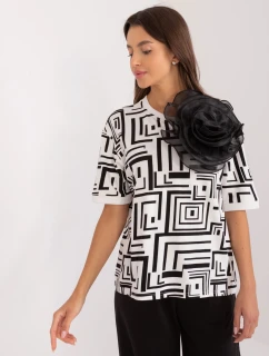 Dámská halenka LK BZ model 21822093 Ecru s černou - FPrice