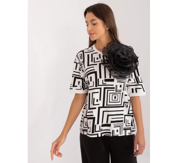 Dámská halenka LK BZ model 21822093 Ecru s černou - FPrice