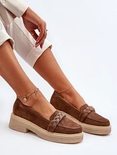 Dámské semišové mokasíny Zazoo 3429/W hnědé - Zazoo