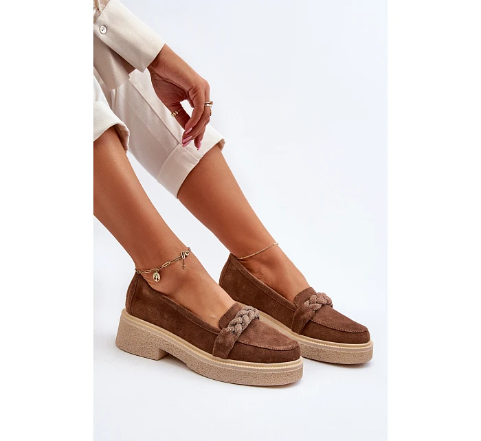 Dámské semišové mokasíny Zazoo 3429/W hnědé - Zazoo