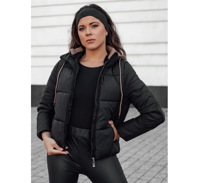 Dámská zimní péřová bunda s kapucí černá Dstreet model 21980636 - FashionStreet