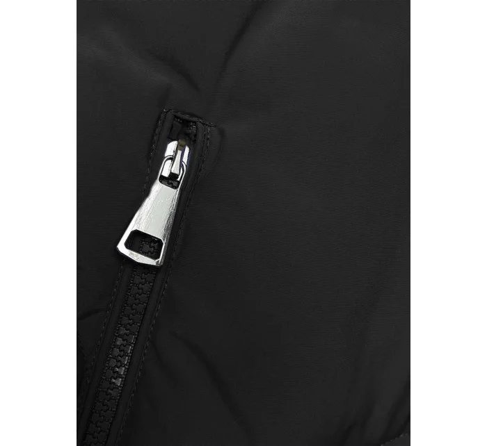 Černá zimní bunda s kapucí (LHD-23015)