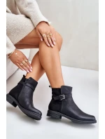 Zateplené Boty Na Plochém Podpatku Se Páskem Černé model 21675492 - EVENTO Zateplené Boty Na Plochém Podpatku Se Páskem Černé model 21675492 - EVENTO