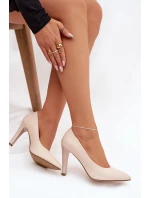 Kožené lodičky Sergio Leone 1446 světle béžové