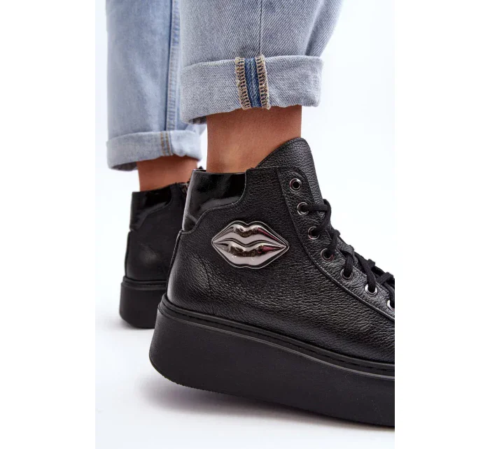 Dámské vysoké tenisky na zip Lemar Black Katerin Dámské vysoké tenisky na zip Lemar Black Katerin