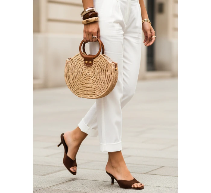 FashionStreet dámské semišové žabky mocha ZY1390