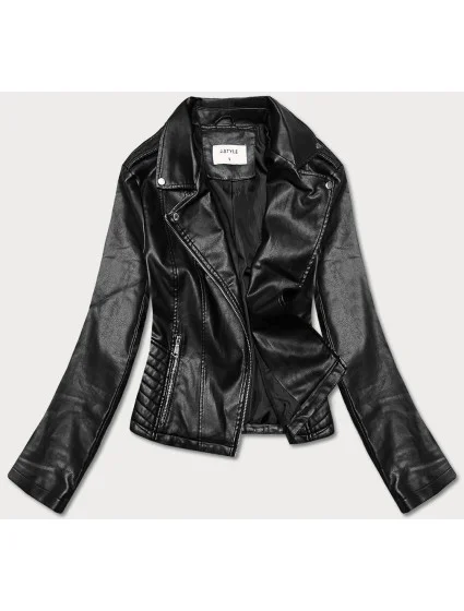 Černá dámská bunda ramoneska s límcem model 18059282 - J.STYLE