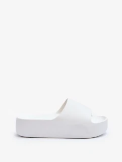 Dámské pantofle se silnou podrážkou bílé Oreithano