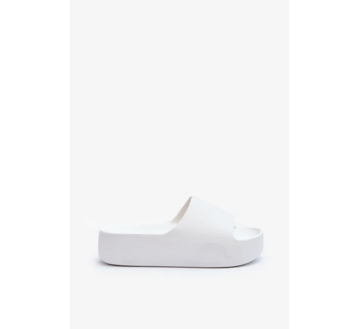 Dámské pantofle se silnou podrážkou bílé Oreithano