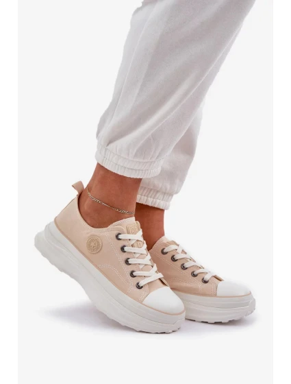 Dámské tenisky na masivní podešvi Big Star – béžové Dámské tenisky na masivní podešvi Big Star – béžové