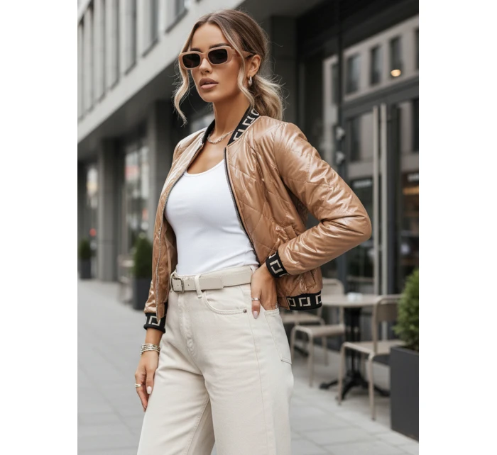 Dámská prošívaná bunda béžová Dstreet model 21964272 - FashionStreet