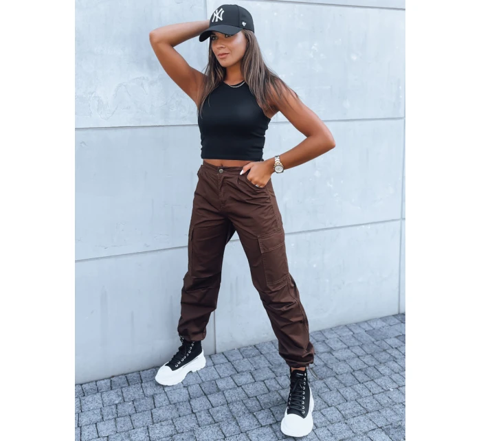 Dámské padákové kalhoty ADVENTURE hnědé UY1638