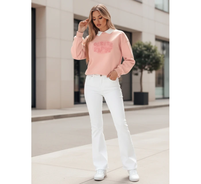 Dámská oversize mikina s potiskem HAPIRES růžová FashionStreet BY1486