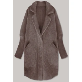 Vlněný přehoz přes oblečení typu alpaka v barvě mléčné čokolády (7108)