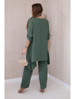 Sada halenky + kalhot s přívěskem tmavá khaki