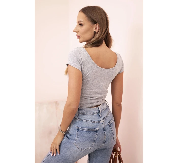 Dámská klasická bavlněná blůza s krátkým rukávem modrá