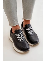 Dámské Sneakers Sportovní Obuv Z Eko Kůže Big Star OO274024 Hi-Poly System Černé