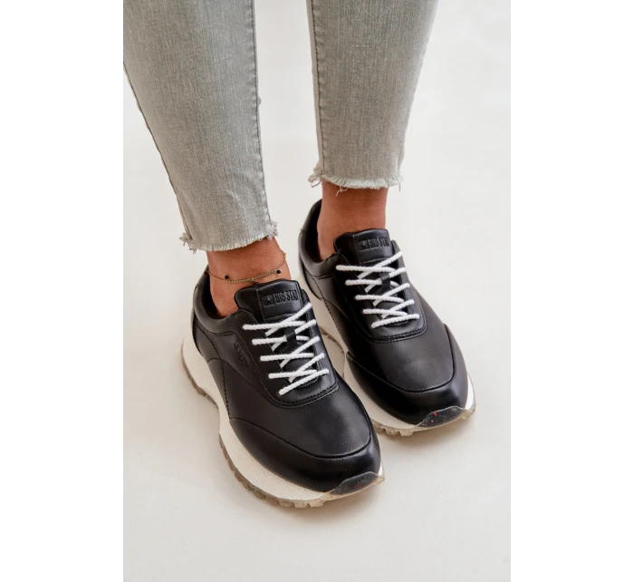 Dámské Sneakers Sportovní Obuv Z Eko Kůže Big Star OO274024 Hi-Poly System Černé