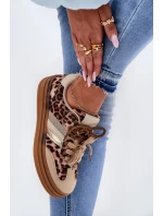 Dámské Tenisky Na Platformě S Dvojitým Šněrováním Leopardí Béžové Niteria Dámské Tenisky Na Platformě S Dvojitým Šněrováním Leopardí Béžové Niteria