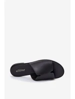 Dámské Pantofle Z Eko Kůže Na Plochém Podpatku Černé Kalimira Dámské Pantofle Z Eko Kůže Na Plochém Podpatku Černé Kalimira