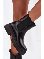 Zateplené kotníkové boty na zip Černé model 21708977 - Boto