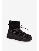 Dámské sněhule s šněrováním Černé model 21757757 - Boto Dámské sněhule s šněrováním Černé model 21757757 - Boto