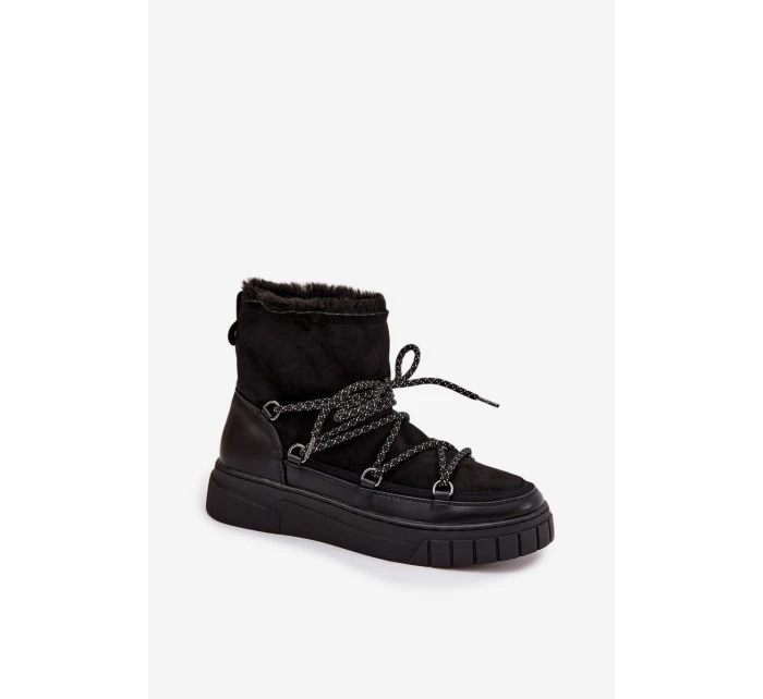 Dámské sněhule s šněrováním Černé model 21757757 - Boto Dámské sněhule s šněrováním Černé model 21757757 - Boto