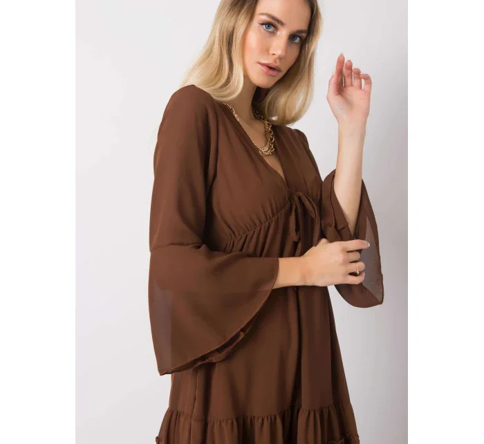 Sukienka DHJ SK model 20473535 brązowy - FPrice